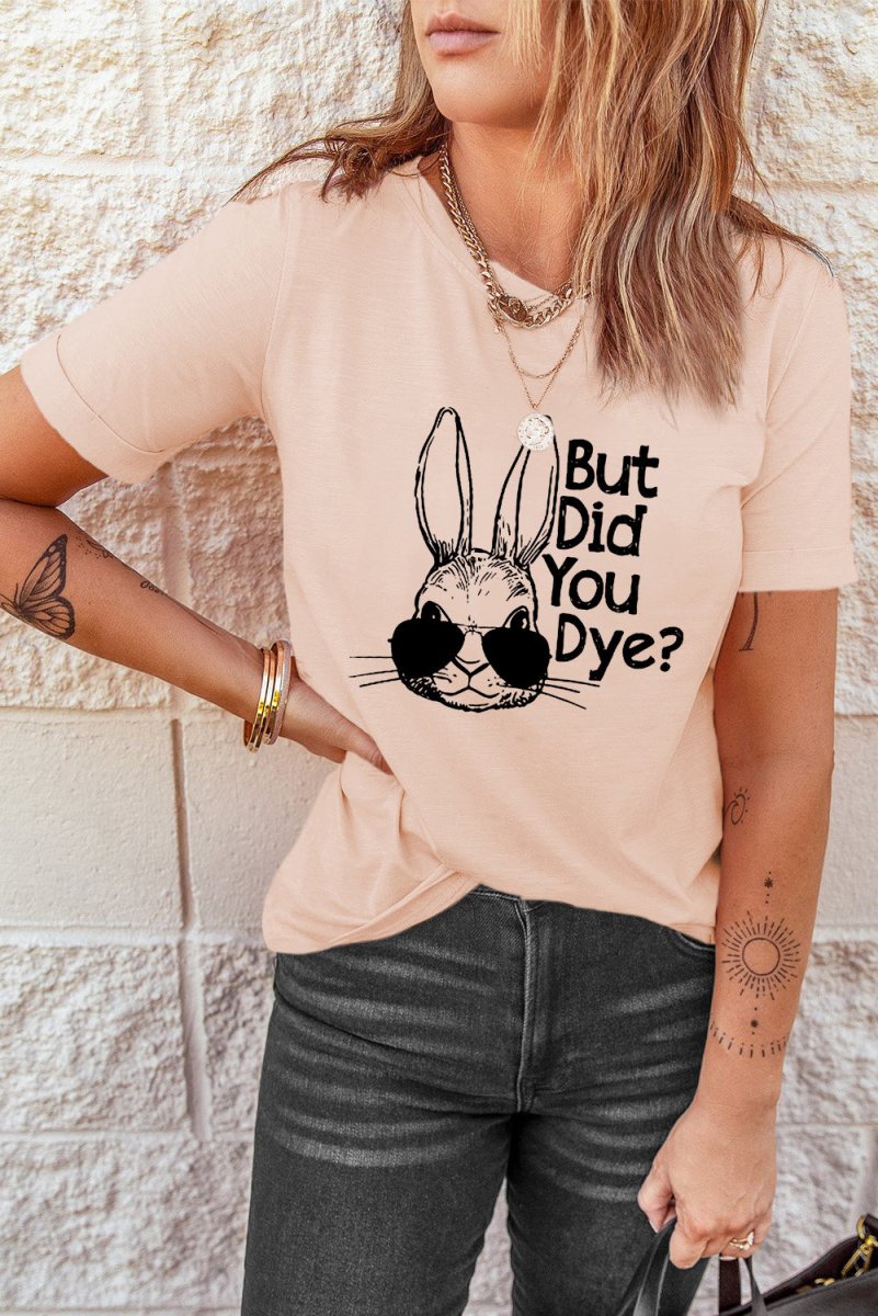 Rabbit Graphic Round Neck T-Shirt for Casual Style - Love Salve